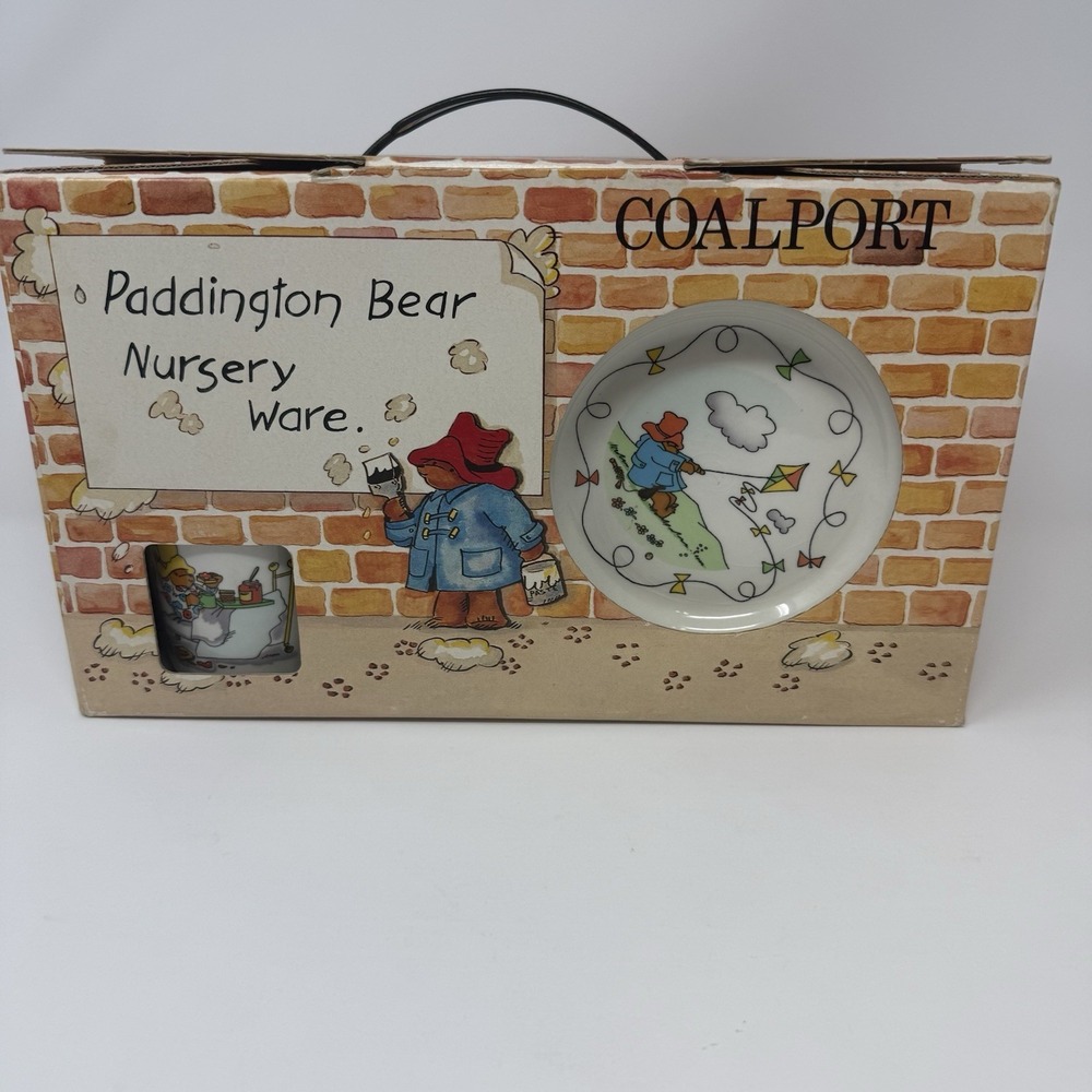NIB Vintage 1984 Coalport Paddington Bear 3-Piece Porcelain Breakfast Set